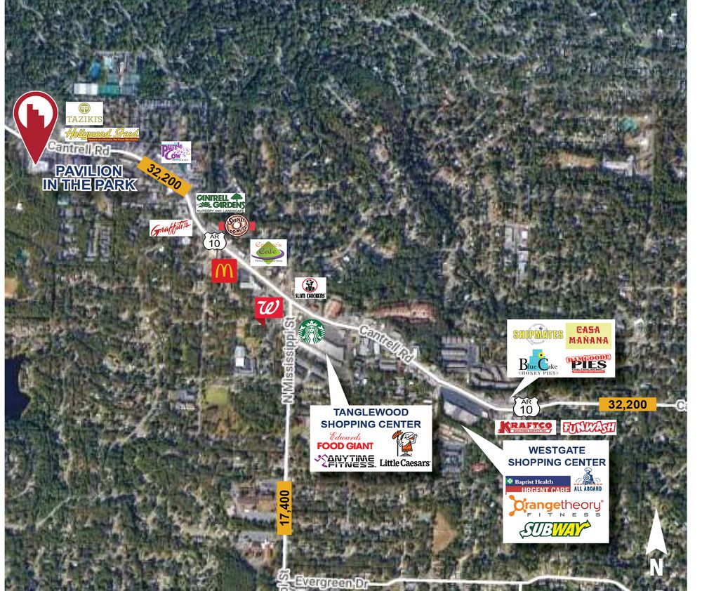 Pavilion Centre: 8315 Cantrell Rd, Little Rock, AR 72227